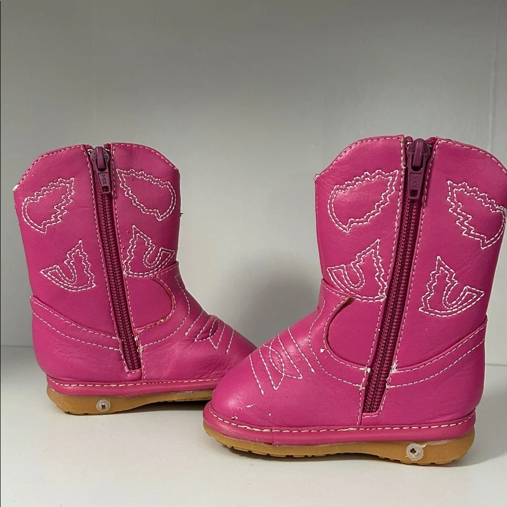 Squeak‎ Me Alligator Girls Toddler 3 Boots Pink Western Zip Up B130